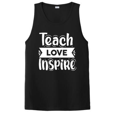 Teach Love Inspire Back To School Cute Teacher PosiCharge Competitor Tank