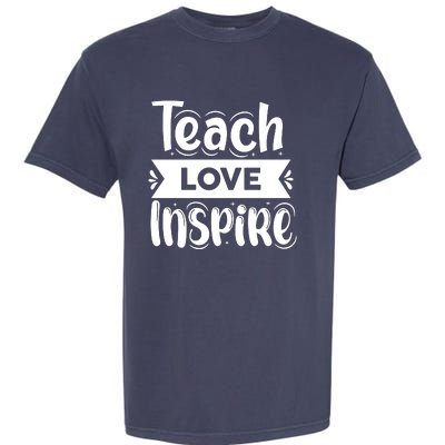 Teach Love Inspire Back To School Cute Teacher Garment-Dyed Heavyweight T-Shirt