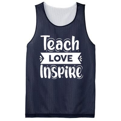 Teach Love Inspire Back To School Cute Teacher Mesh Reversible Basketball Jersey Tank