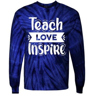 Teach Love Inspire Back To School Cute Teacher Tie-Dye Long Sleeve Shirt