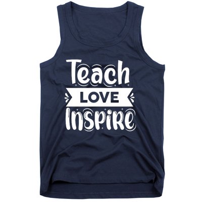 Teach Love Inspire Back To School Cute Teacher Tank Top