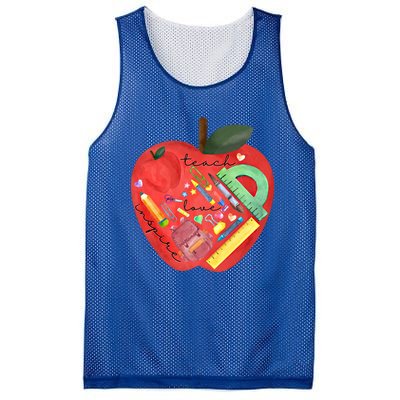 Teach Love Inspire Watercolor Teachers' Day Lettering Gift Mesh Reversible Basketball Jersey Tank