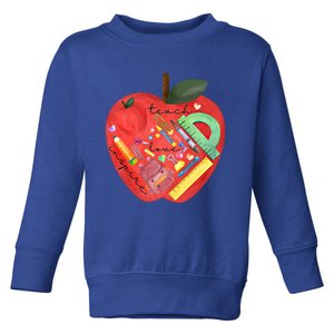 Teach Love Inspire Watercolor Teachers' Day Lettering Gift Toddler Sweatshirt