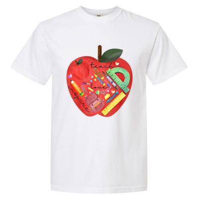 Teach Love Inspire Watercolor Teachers' Day Lettering Gift Garment-Dyed Heavyweight T-Shirt