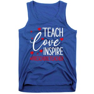 Teach Love Inspire Valentines Day Preschool Teacher Loves Gift Tank Top