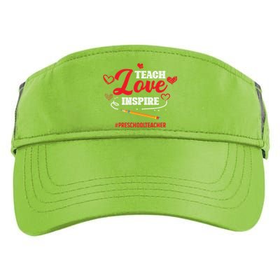 Teach Love Inspire Valentines Day Preschool Teacher Loves Gift Adult Drive Performance Visor