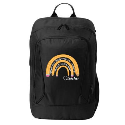 Teach Love Inspire Dream Encourage Teacher Love City Backpack