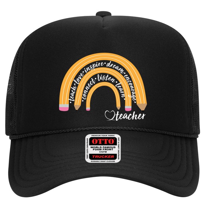 Teach Love Inspire Dream Encourage Teacher Love Trucker Hat