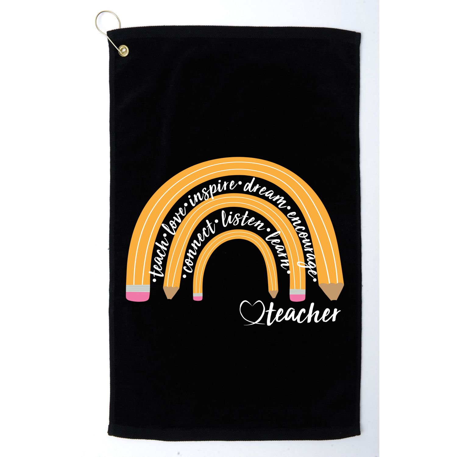 Teach Love Inspire Dream Encourage Teacher Love Golf Towel