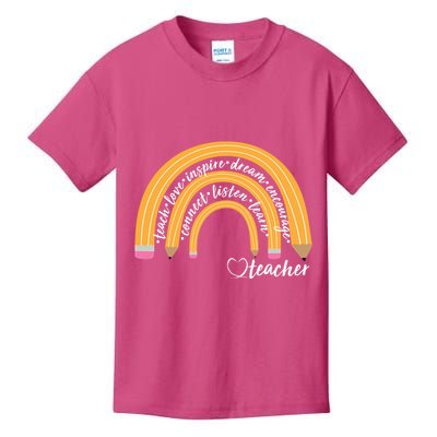 Teach Love Inspire Dream Encourage Teacher Love Kids T-Shirt