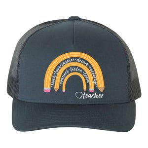 Teach Love Inspire Dream Encourage Teacher Love Yupoong Adult 5-Panel Trucker Hat