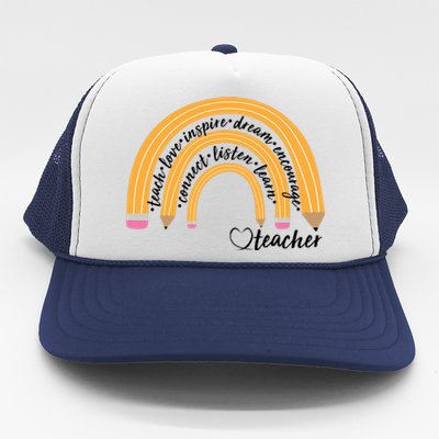 Teach Love Inspire Dream Encourage Teacher Love Trucker Hat