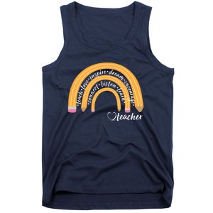 Teach Love Inspire Dream Encourage Teacher Love Tank Top