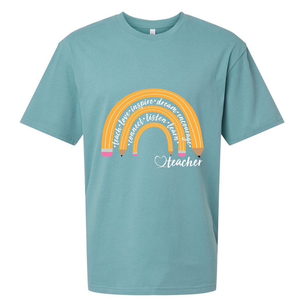 Teach Love Inspire Dream Encourage Teacher Love Sueded Cloud Jersey T-Shirt