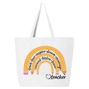 Teach Love Inspire Dream Encourage Teacher Love 25L Jumbo Tote