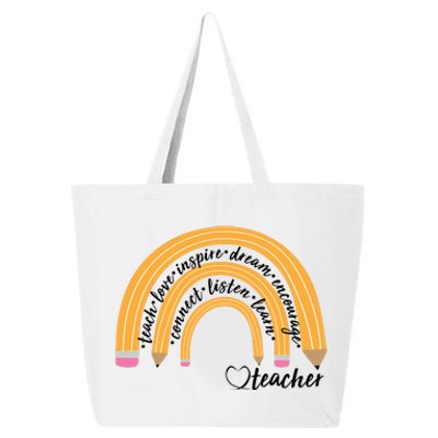 Teach Love Inspire Dream Encourage Teacher Love 25L Jumbo Tote