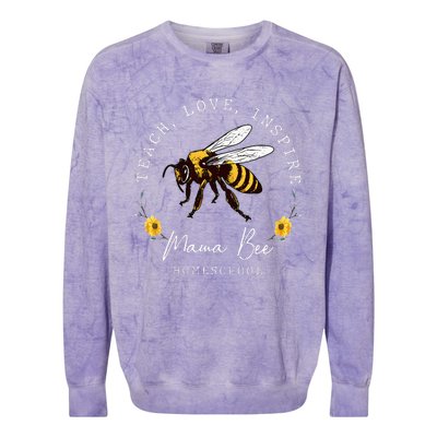 Teach Love Inspire Mama Bee Homeschool Teachers Wo Colorblast Crewneck Sweatshirt