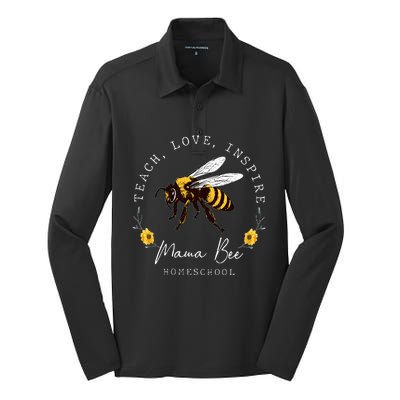 Teach Love Inspire Mama Bee Homeschool Teachers Wo Silk Touch Performance Long Sleeve Polo