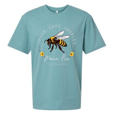 Teach Love Inspire Mama Bee Homeschool Teachers Wo Sueded Cloud Jersey T-Shirt