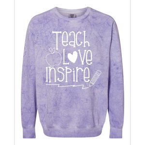 Teach Love Inspire Cute Gift For Teacher Colorblast Crewneck Sweatshirt