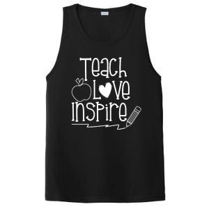 Teach Love Inspire Cute Gift For Teacher PosiCharge Competitor Tank