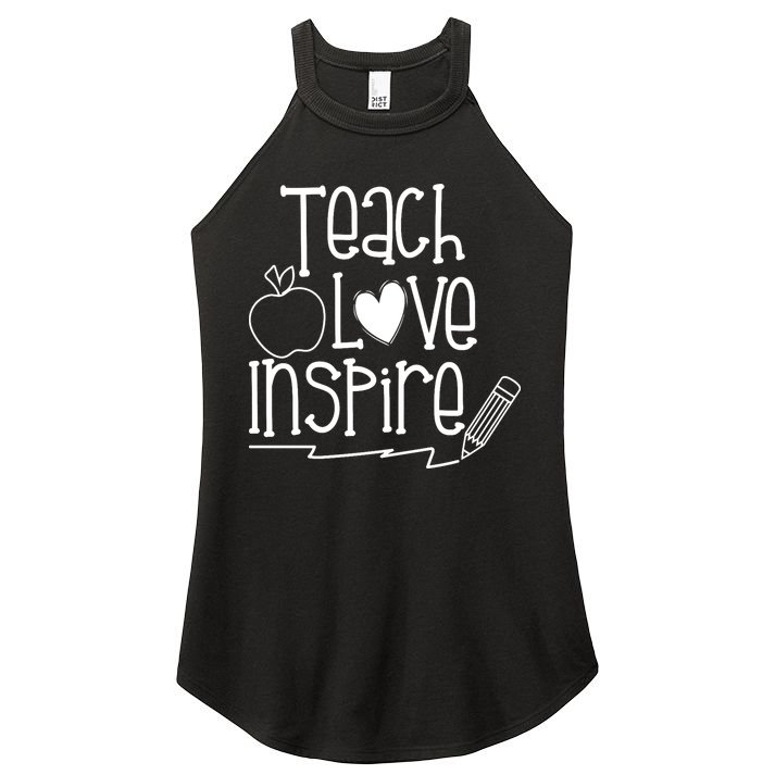 Teach Love Inspire Cute Gift For Teacher Women's Perfect Tri Rocker Tank