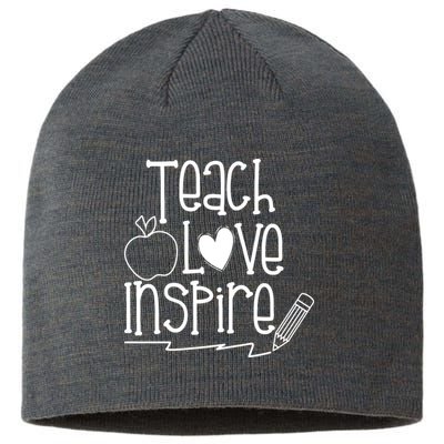 Teach Love Inspire Cute Gift For Teacher Sustainable Beanie