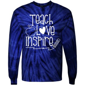 Teach Love Inspire Cute Gift For Teacher Tie-Dye Long Sleeve Shirt