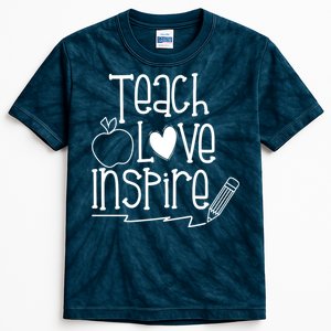 Teach Love Inspire Cute Gift For Teacher Kids Tie-Dye T-Shirt