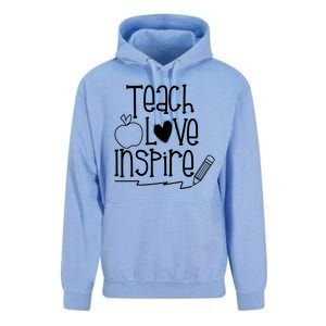 Teach Love Inspire Cute Gift For Teacher Unisex Surf Hoodie