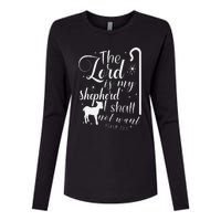 The Lord Is My Shepherd I Shall Not Want Retro Bibe Verse Womens Cotton Relaxed Long Sleeve T-Shirt