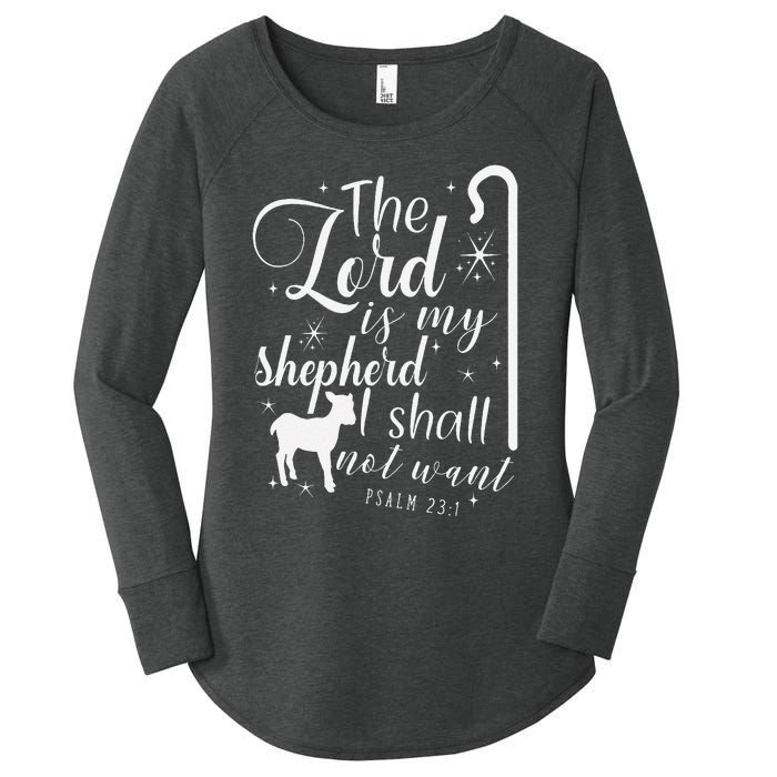 The Lord Is My Shepherd I Shall Not Want Retro Bibe Verse Women's Perfect Tri Tunic Long Sleeve Shirt