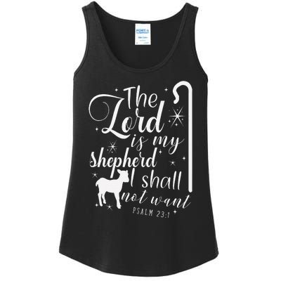 The Lord Is My Shepherd I Shall Not Want Retro Bibe Verse Ladies Essential Tank