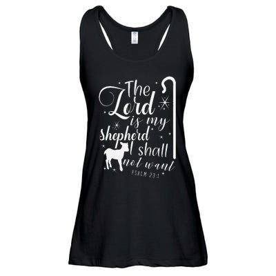 The Lord Is My Shepherd I Shall Not Want Retro Bibe Verse Ladies Essential Flowy Tank