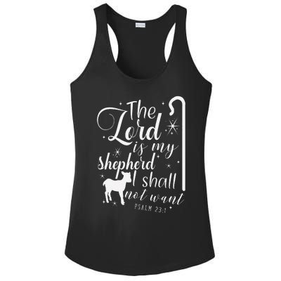 The Lord Is My Shepherd I Shall Not Want Retro Bibe Verse Ladies PosiCharge Competitor Racerback Tank