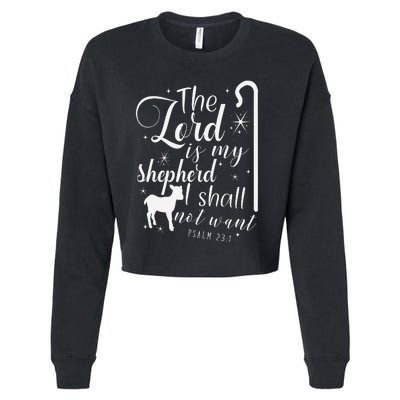 The Lord Is My Shepherd I Shall Not Want Retro Bibe Verse Cropped Pullover Crew