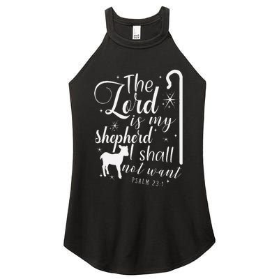 The Lord Is My Shepherd I Shall Not Want Retro Bibe Verse Women's Perfect Tri Rocker Tank