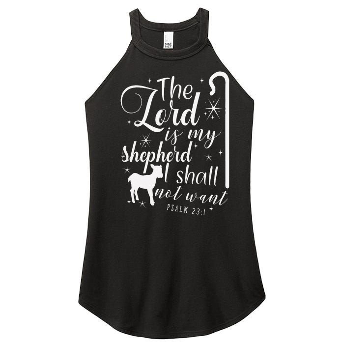 The Lord Is My Shepherd I Shall Not Want Retro Bibe Verse Women's Perfect Tri Rocker Tank