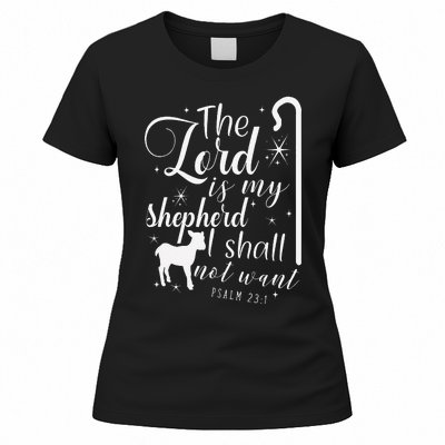 The Lord Is My Shepherd I Shall Not Want Retro Bibe Verse Women's T-Shirt