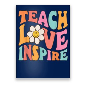 Teach Love Inspire Retro Funny Back To School Teachers Girls Poster