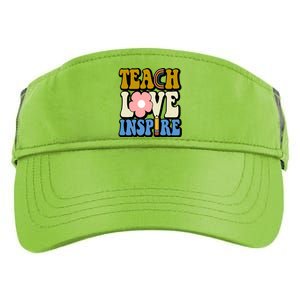 Teach Love Inspire Retro Gift For Teacher Adult Drive Performance Visor