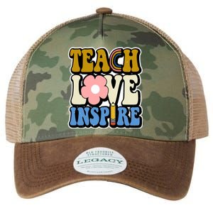 Teach Love Inspire Retro Gift For Teacher Legacy Tie Dye Trucker Hat