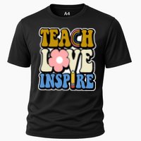 Teach Love Inspire Retro Gift For Teacher Cooling Performance Crew T-Shirt