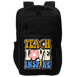 Teach Love Inspire Retro Gift For Teacher Impact Tech Backpack