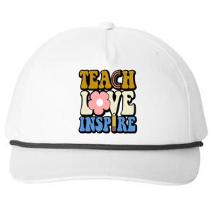 Teach Love Inspire Retro Gift For Teacher Snapback Five-Panel Rope Hat