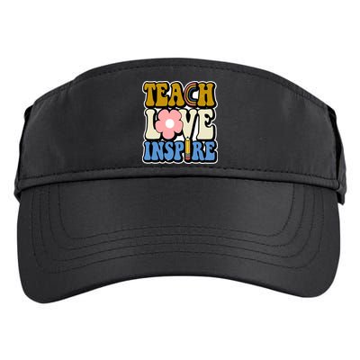 Teach Love Inspire Retro Gift For Teacher Adult Drive Performance Visor