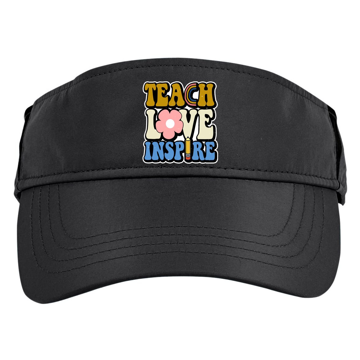 Teach Love Inspire Retro Gift For Teacher Adult Drive Performance Visor
