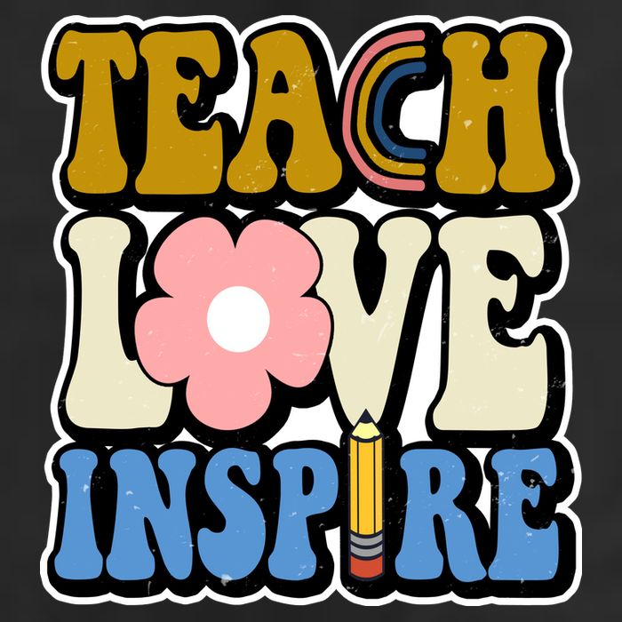 Teach Love Inspire Retro Gift For Teacher 11oz C Handle Ceramic Mug