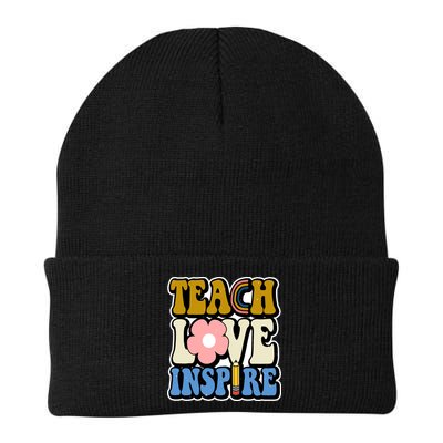 Teach Love Inspire Retro Gift For Teacher Beanie