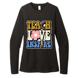 Teach Love Inspire Retro Gift For Teacher Womens CVC Long Sleeve Shirt